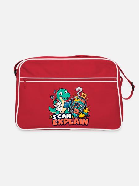 Ich kann es erklären - Retro Tasche - Rot/Weiß