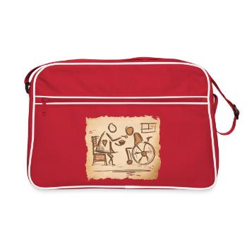 Geriatric Nurse, Caregiver, Caregiver -Vintage Art - Retro Bag - red/white - Front