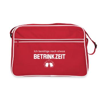 Benötige noch etwas Betrinkzeit - Retro Tasche - Rot/Weiß - Vorne
