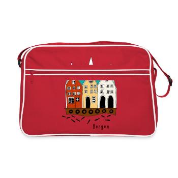 Bergen I souvenir de Norvège - Sac Retro - rouge/blanc - Devant