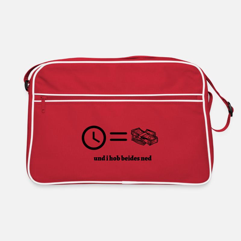 Zeit ist Geld- bayerischer Spruch Retro Tasche