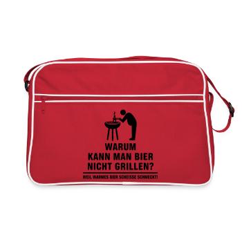 Pourquoi ne pas griller la bière? - Sac Retro - rouge/blanc - Devant