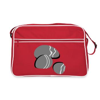 Drei Kieselsteine - Retro Tasche - Rot/Weiß - Vorne