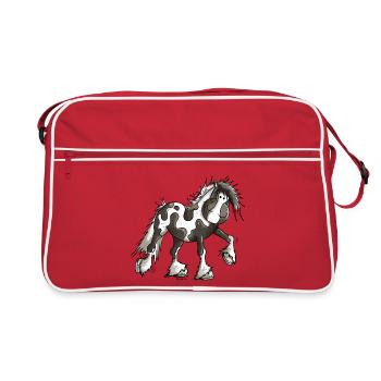Taciana der Irish Tinker - Retro Tasche - Rot/Weiß - Vorne