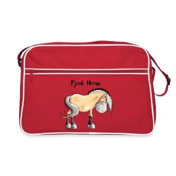 Cute Fjord Horse - Retro Bag - red/white - Front