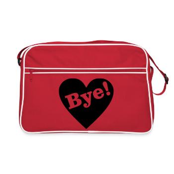 Bye! Goodbye heart - Retro Bag - red/white - Front