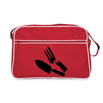 Garden tools shepje and rake - Retro Bag - red/white - Front