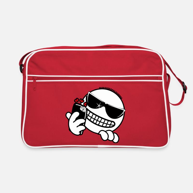 Hacker mit Telefon Retro Tasche