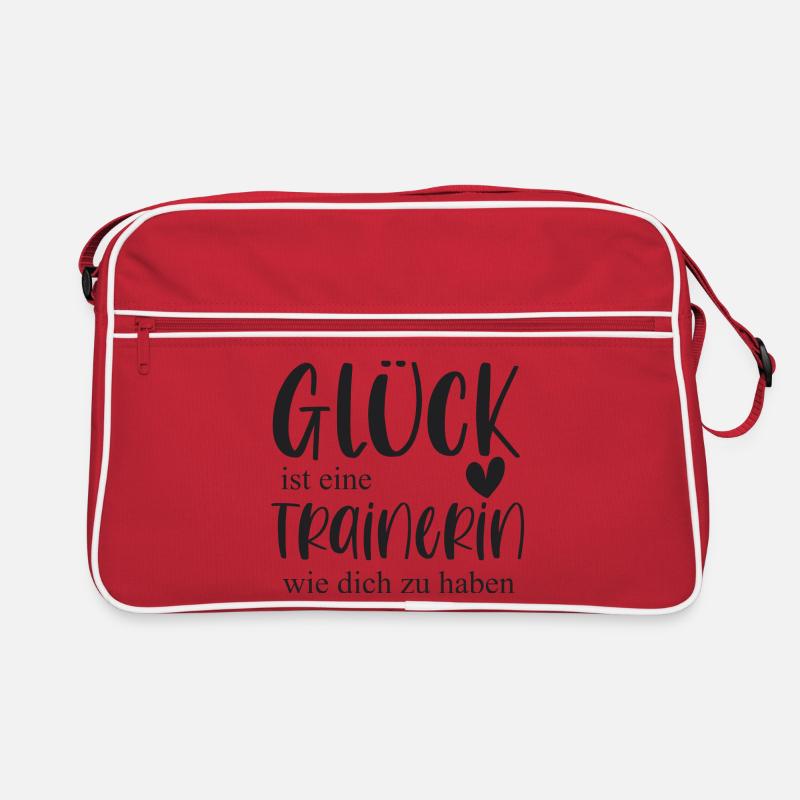 Trainerin Bedanken Geschenk Glück Abschied - Retro Tasche - Rot/Weiß