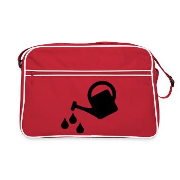 Watering can with water to grow something - Retro Bag - red/white - Front