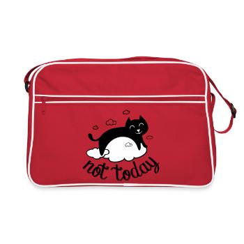 Not today, pas aujourd'hui ! humour drôle de chat - Sac Retro - rouge/blanc - Devant