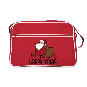 Schlichter Weihnachts-Santa mit Sack - Retro Tasche - Rot/Weiß - Vorne