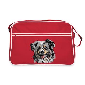Australian Shepherd - Retro Bag - red/white - Front