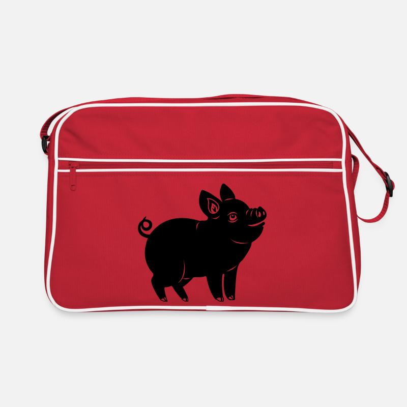 Logo joyeux de cochon Image d’ombre Sac Retro
