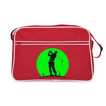 golf, golfing, vintage golf - Retro Bag - red/white - Front