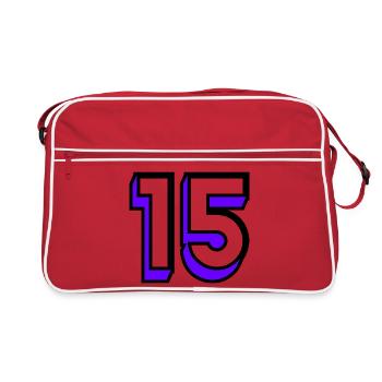 15. 15 ANS. 15e ANNIVERSAIRE. ANNIVERSAIRE 15 ANS. - Sac Retro - rouge/blanc - Devant