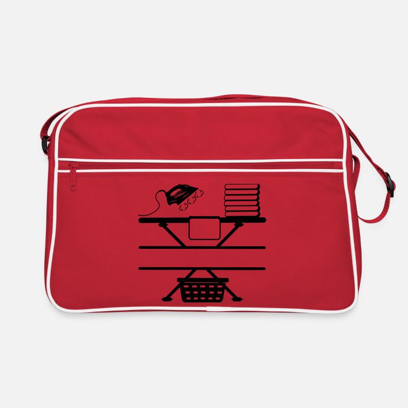 Pâte de fer à la vapeur et bannière de texte Sac Retro