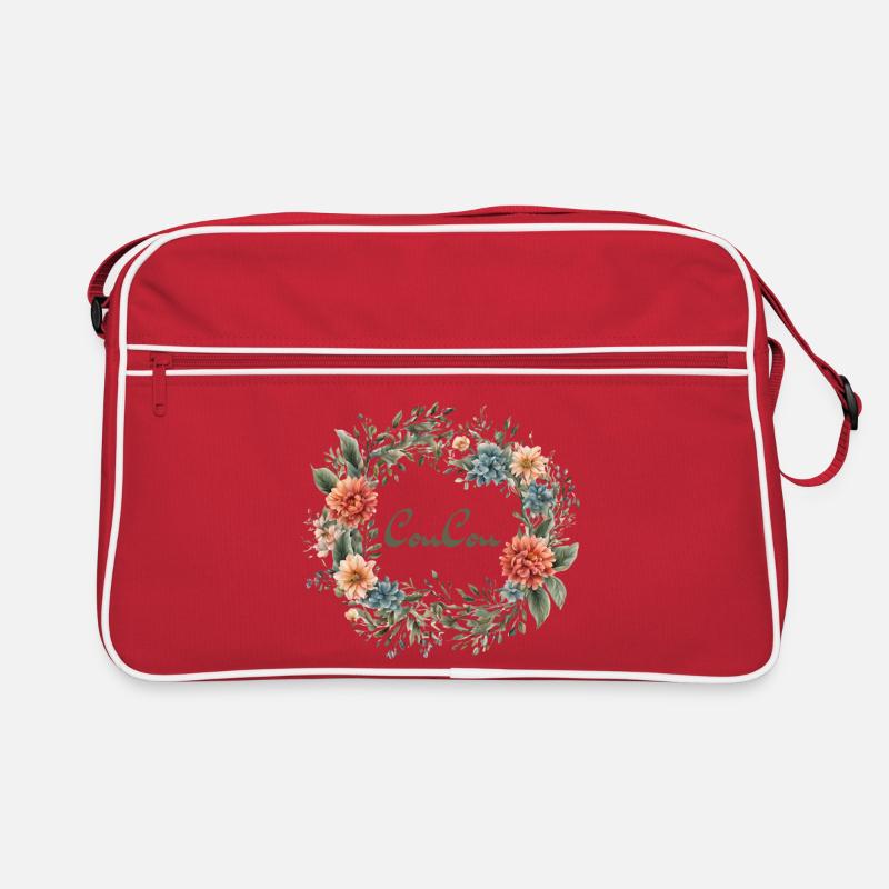 CouCou Flower - Couronne florale - Fleurs - Couronne - Sac Retro - rouge/blanc