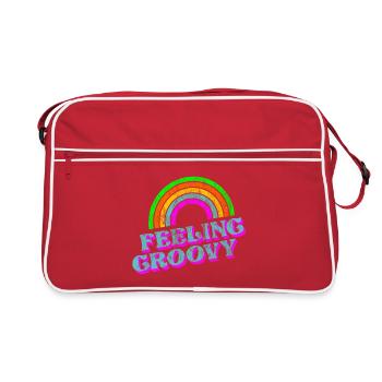 Feeling groovy 70s dicotheque disco music - Retro Bag - red/white - Front