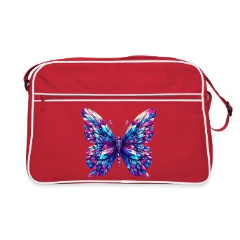Kristall-Schmetterling - Retro Tasche - Rot/Weiß - Vorne