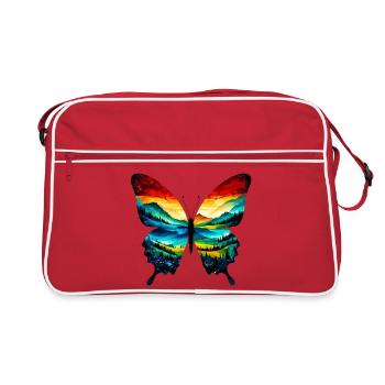 Schmetterling - Retro Tasche - Rot/Weiß - Vorne
