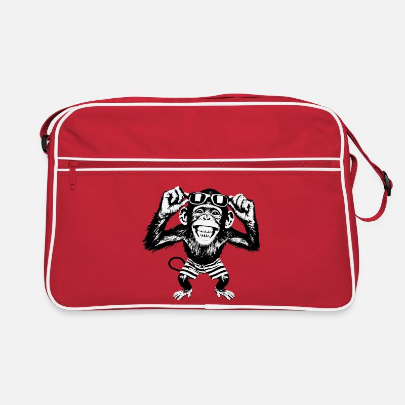 Grinning monkey with sunglasses Retro Bag