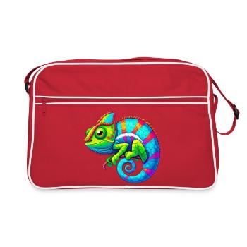 Chamäleon - Retro Tasche - Rot/Weiß - Vorne