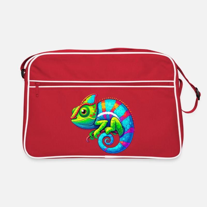 Chamäleon - Retro Tasche - Rot/Weiß