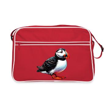 Papageitaucher - Retro Tasche - Rot/Weiß - Vorne