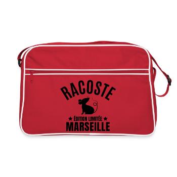 Marseille, Marseille humour, Marseillais - Sac Retro - rouge/blanc - Devant