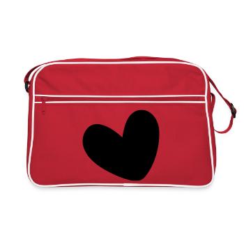 Coeur rempli d’une seule couleur - Sac Retro - rouge/blanc - Devant
