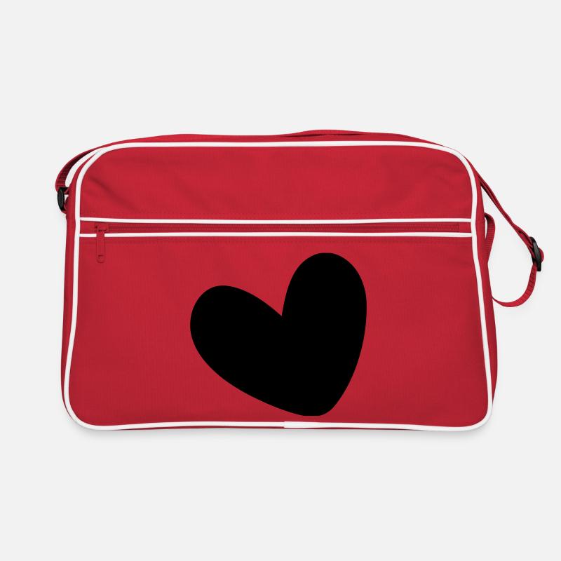 Herz einfarbig ausgefüllt Retro Tasche