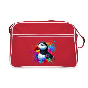 Papageitaucher - Retro Tasche - Rot/Weiß - Vorne