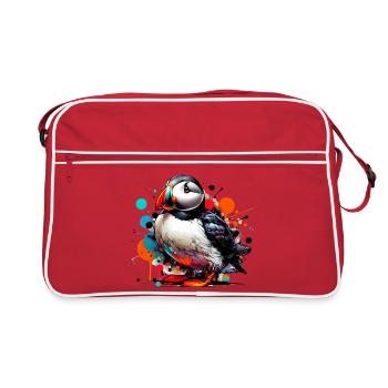 Papageitaucher - Retro Tasche - Rot/Weiß - Vorne