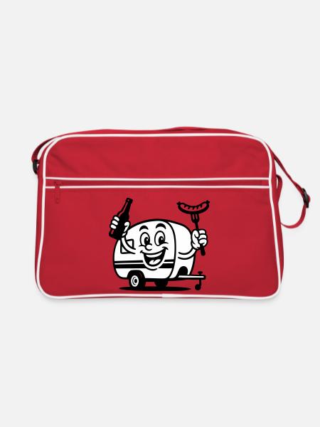 Its Camping Time - Retro Tasche - Rot/Weiß - Vorne