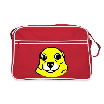 Anxious Dog in Pop Art Style - Retro Bag - red/white - Front
