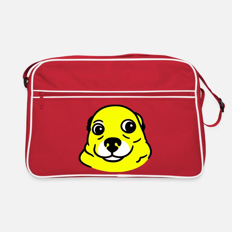 Ängstlicher Hund im Pop Art Stil Retro Tasche