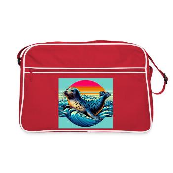 Phoque - Sac Retro - rouge/blanc - Devant