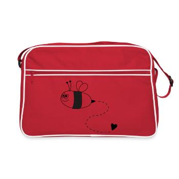 Abeille avec du cœur - Sac Retro - rouge/blanc - Devant