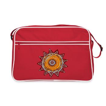 Tatouage inspiré Lion étoile imprimé Mandala - Sac Retro - rouge/blanc - Devant