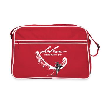 Send it Kitesurferin - Retro Tasche - Rot/Weiß - Vorne