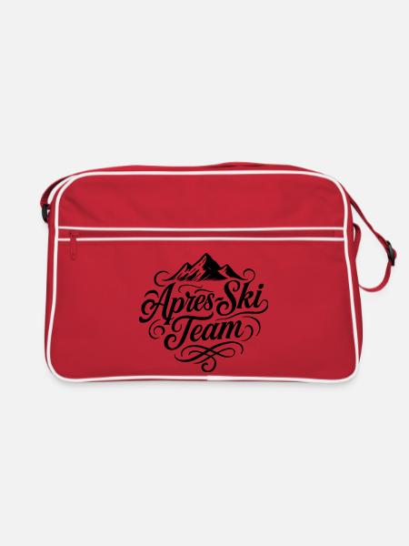 Apres Ski Team Berge - Retro Tasche - Rot/Weiß - Vorne