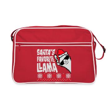 Santa's Favorite Llama Cool Sonnenbrille Seitlich - Retro Tasche - Rot/Weiß - Vorne