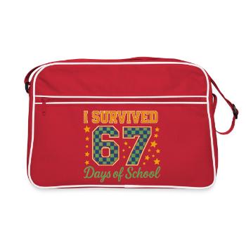 Surviving 67 days of school - Retro Bag - red/white - Front