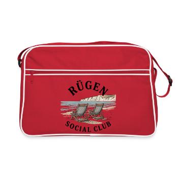 Rügen Beach Baltic Sea Holiday - Retro Bag - red/white - Front
