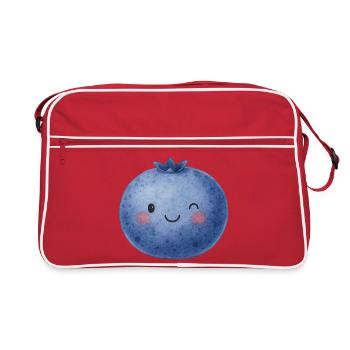 Visage myrtille Kawaii Kids Baby Fruit Healthy - Sac Retro - rouge/blanc - Devant