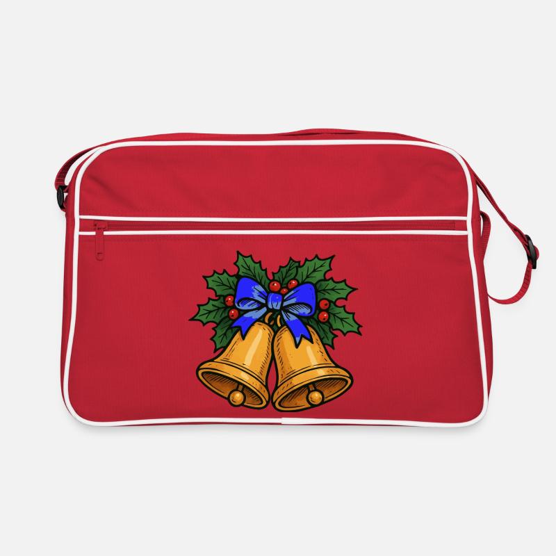 Weihnachtsglocken mit blauem Band Retro Tasche
