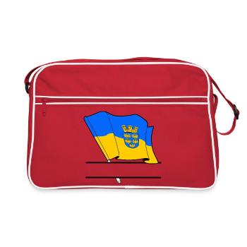 Drapeau du Niederösterreich – Espace de noms - Sac Retro - rouge/blanc - Devant