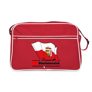 Upper Austria Flag with Heart - Retro Bag - red/white - Front