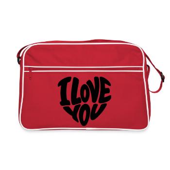 Je t’aime cœur, Saint-Valentin, amour - Sac Retro - rouge/blanc - Devant